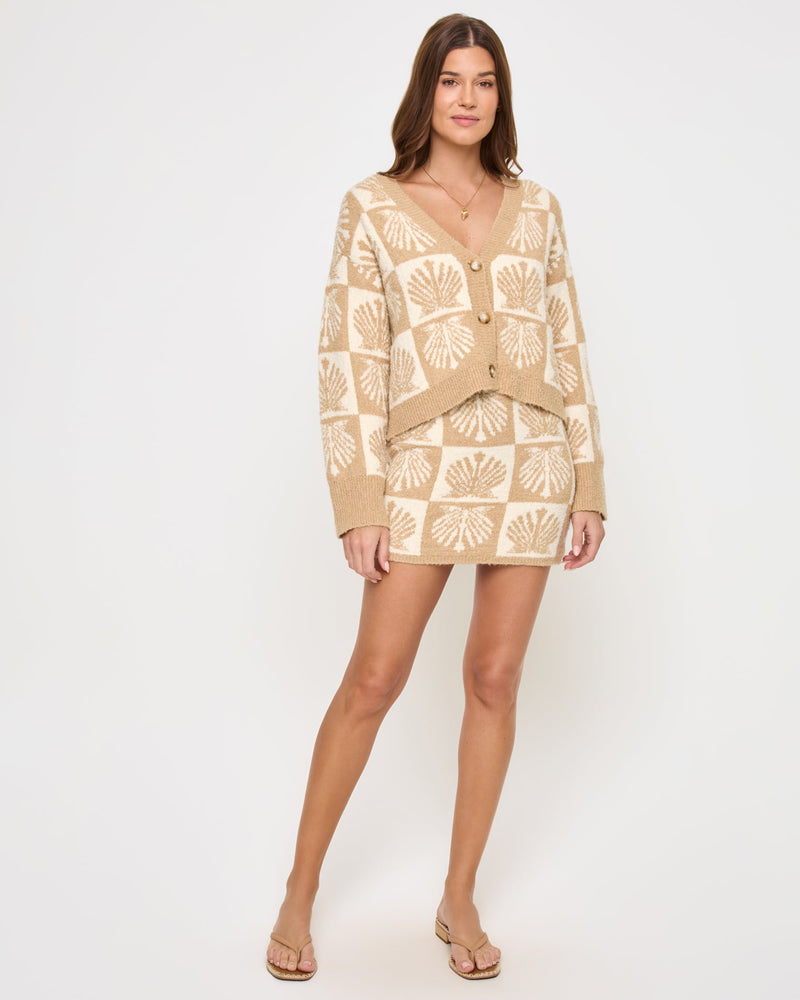 LSPACE - SHELL BE THERE CARDIGAN SEASHELL JACQUARD