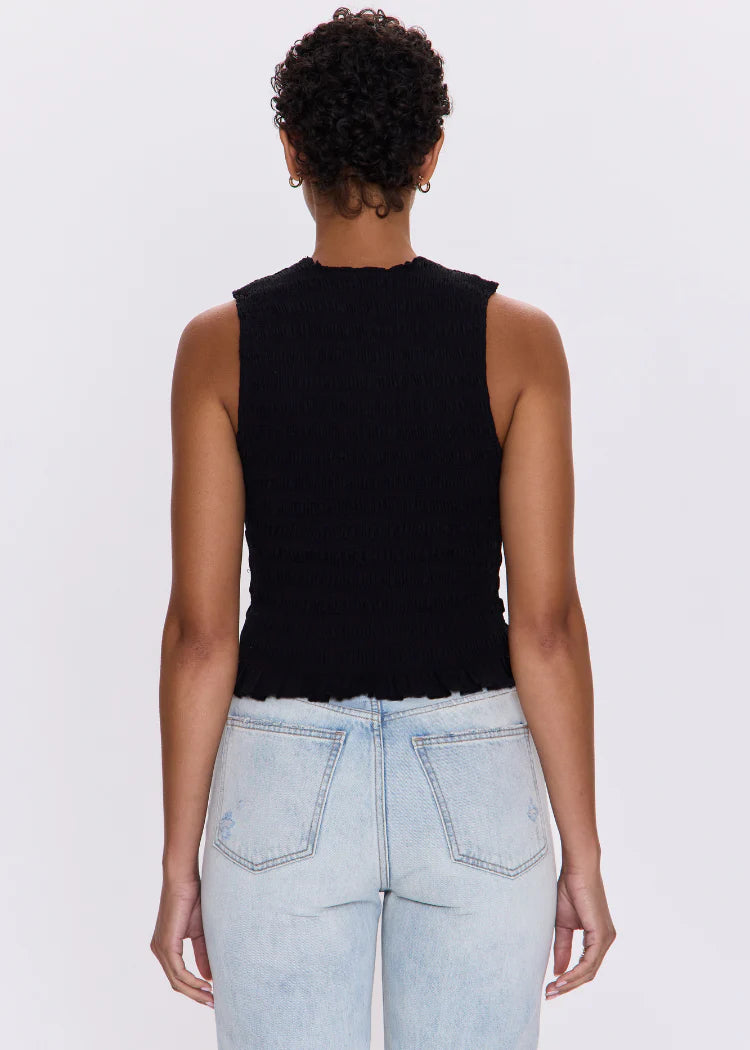 PISTOLA - PHOEBE SMOCKED TANK NOIR
