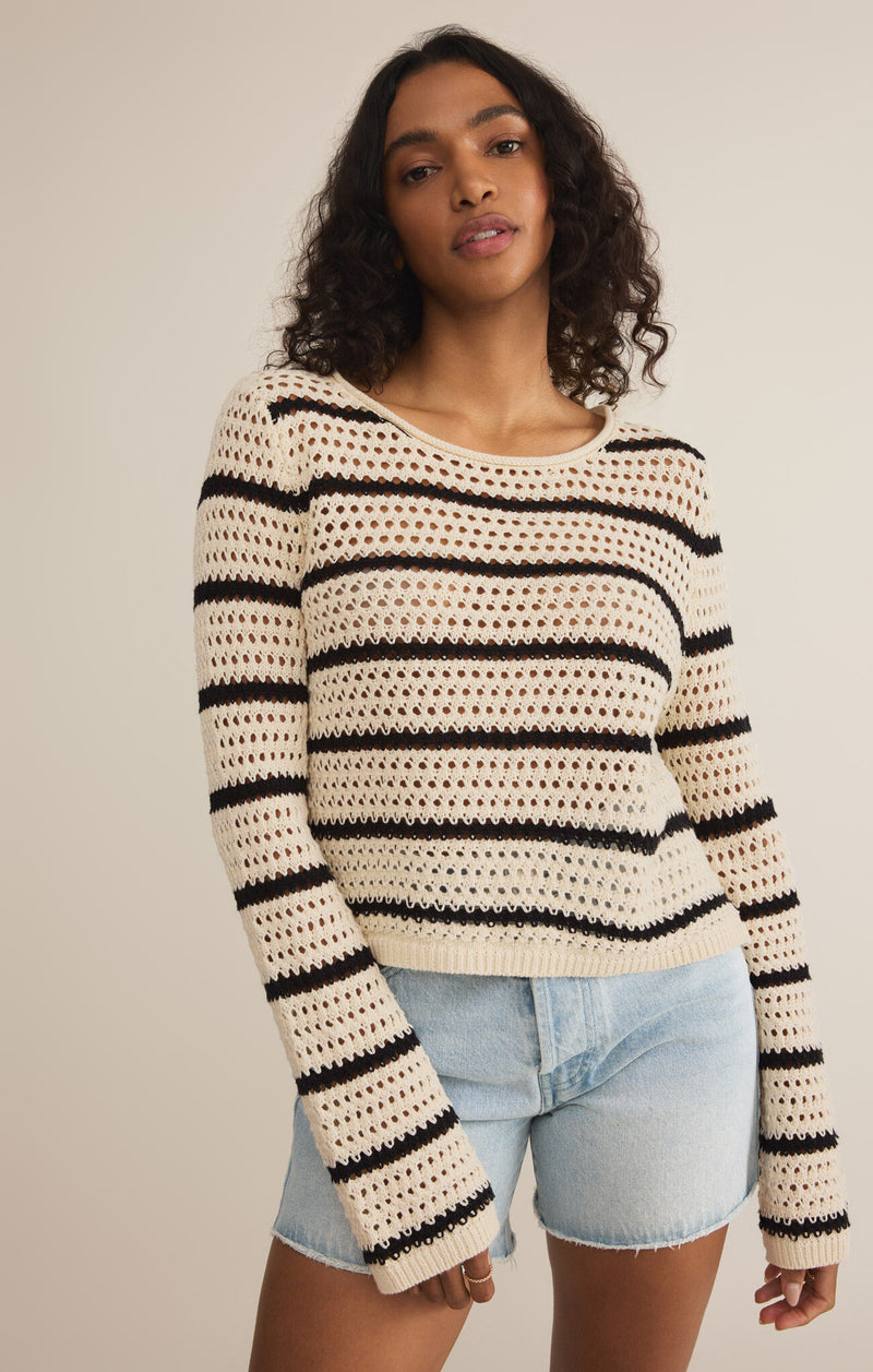 Z SUPPLY - KIT STRIPE CROCHET SWEATER