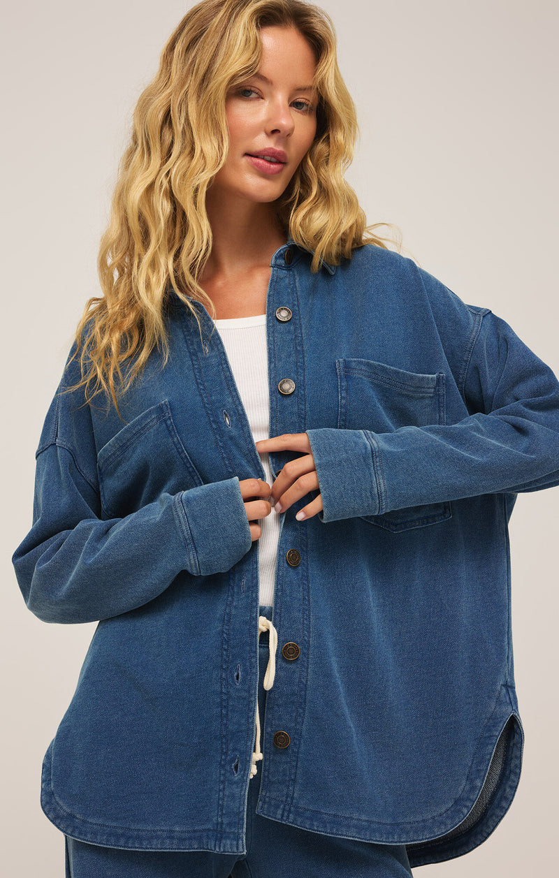 Z SUPPLY ALL DAY KNIT DENIM JACKET VINTAGE INDIGO – swirlboutique
