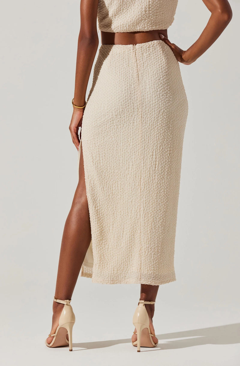 ASTR THE LABEL - KEELY TEXTURED MIDI SKIRT