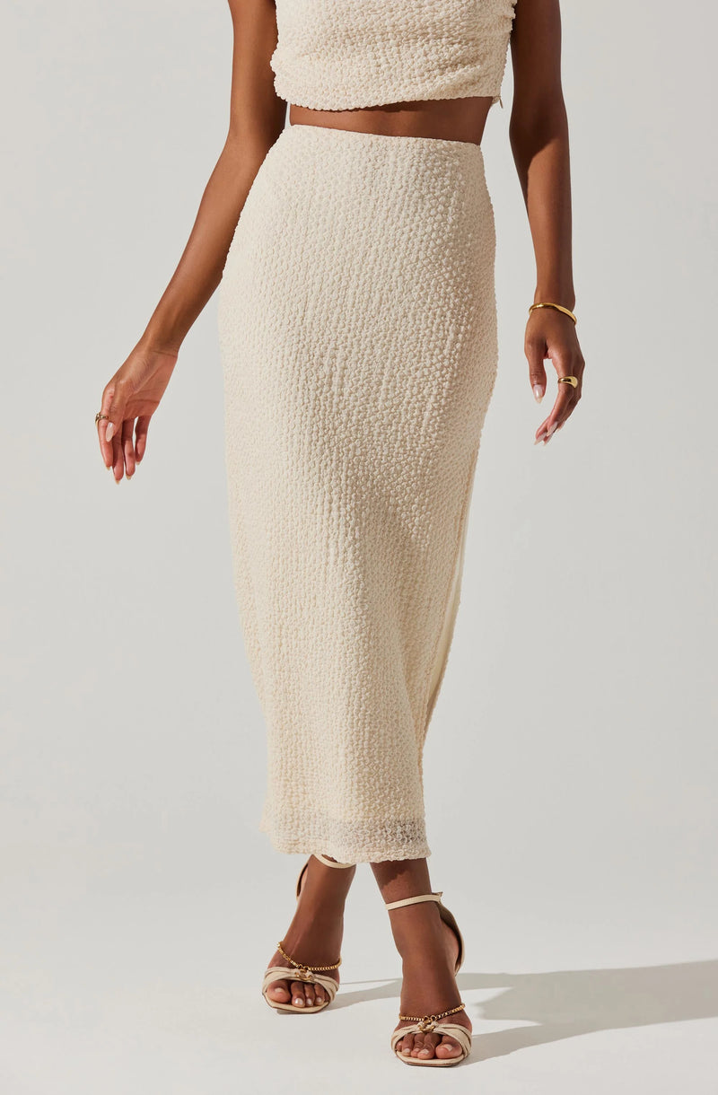 ASTR THE LABEL - KEELY TEXTURED MIDI SKIRT