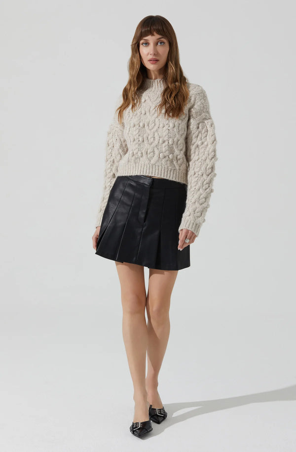 ASTR THE LABEL - MIKITA FAUX LEATHER PLEATED SKIRT