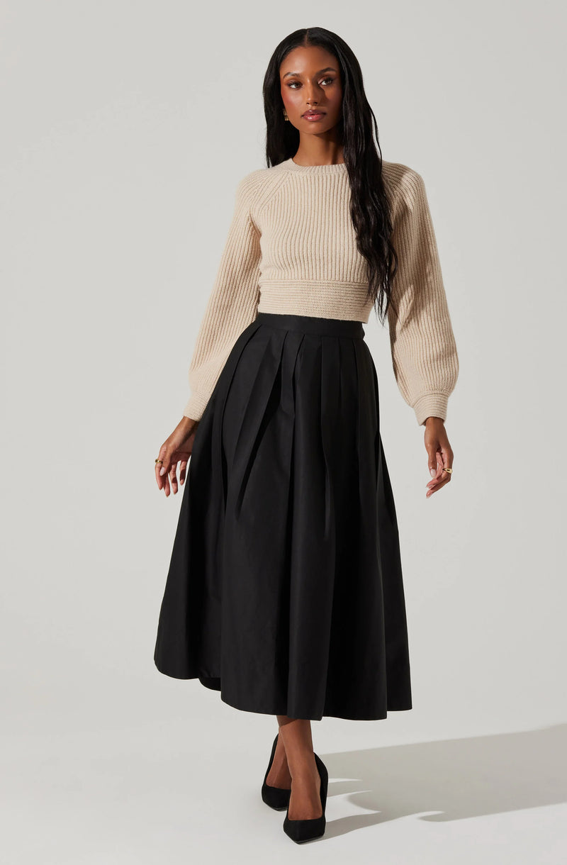 ASTR THE LABEL - EILA CONTRAST BOW BACK SWEATER