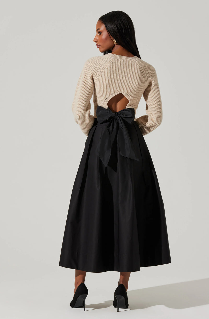 ASTR THE LABEL - EILA CONTRAST BOW BACK SWEATER