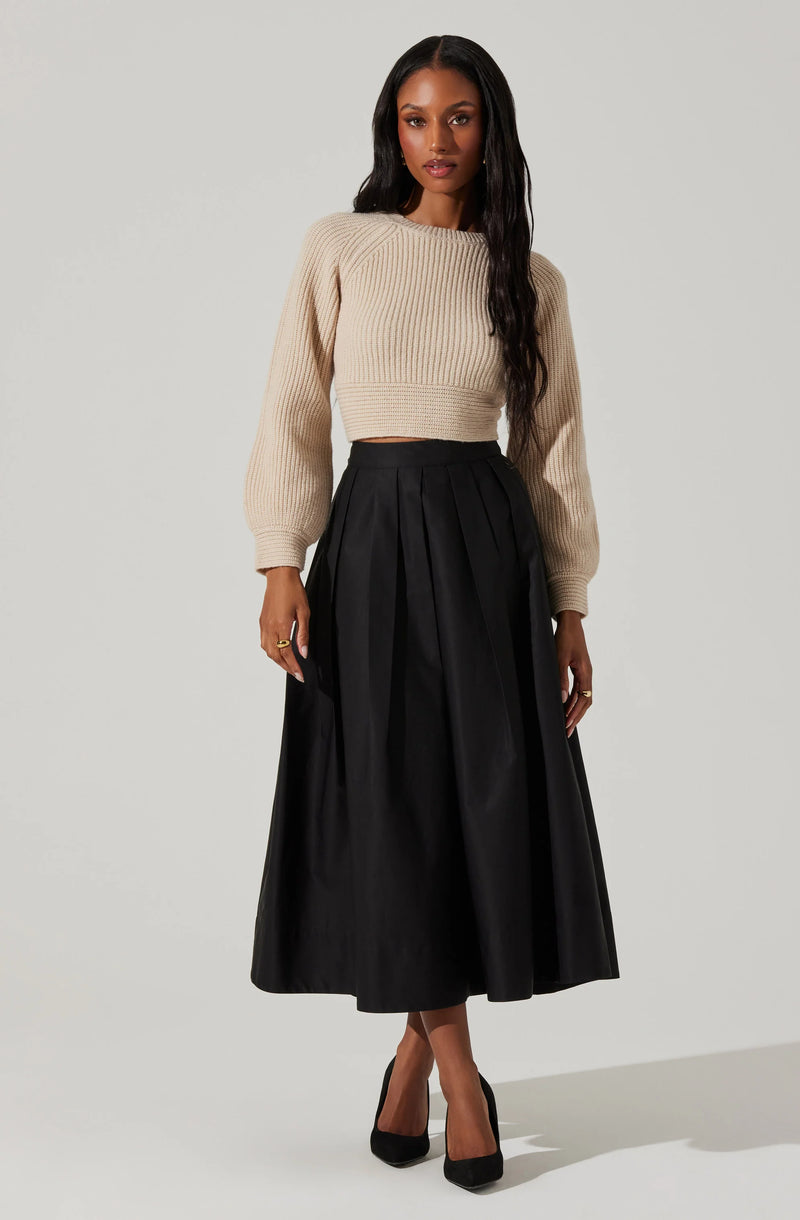 ASTR THE LABEL - EILA CONTRAST BOW BACK SWEATER