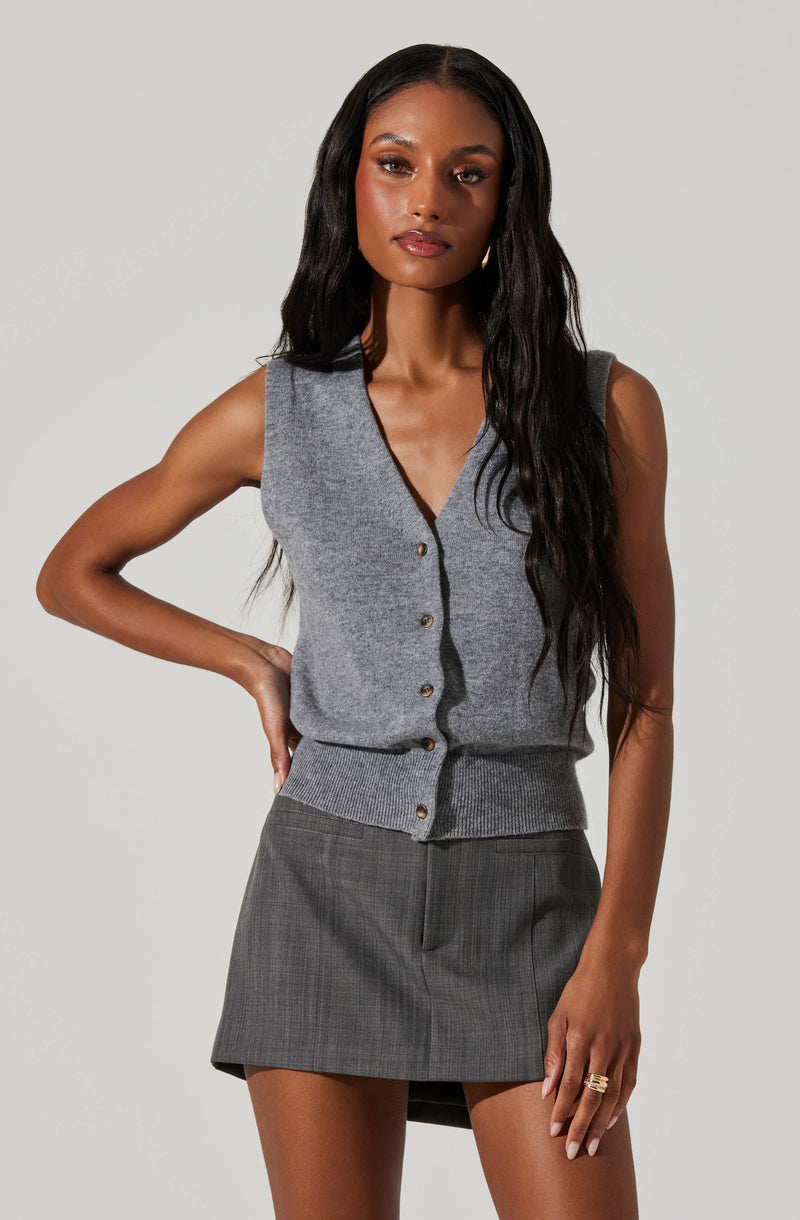 ASTR THE LABEL - EIRA BUTTON UP SWEATER VEST