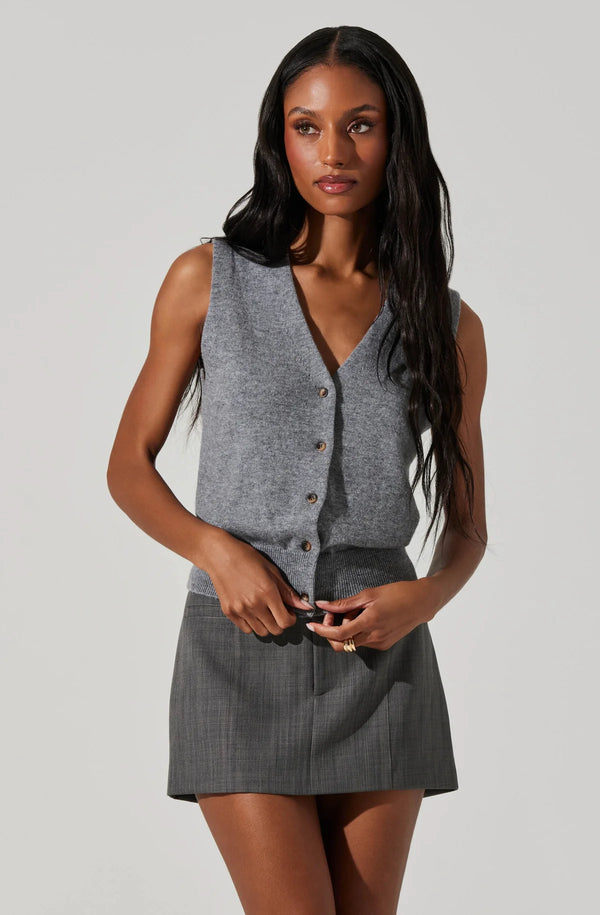 ASTR THE LABEL - EIRA BUTTON UP SWEATER VEST