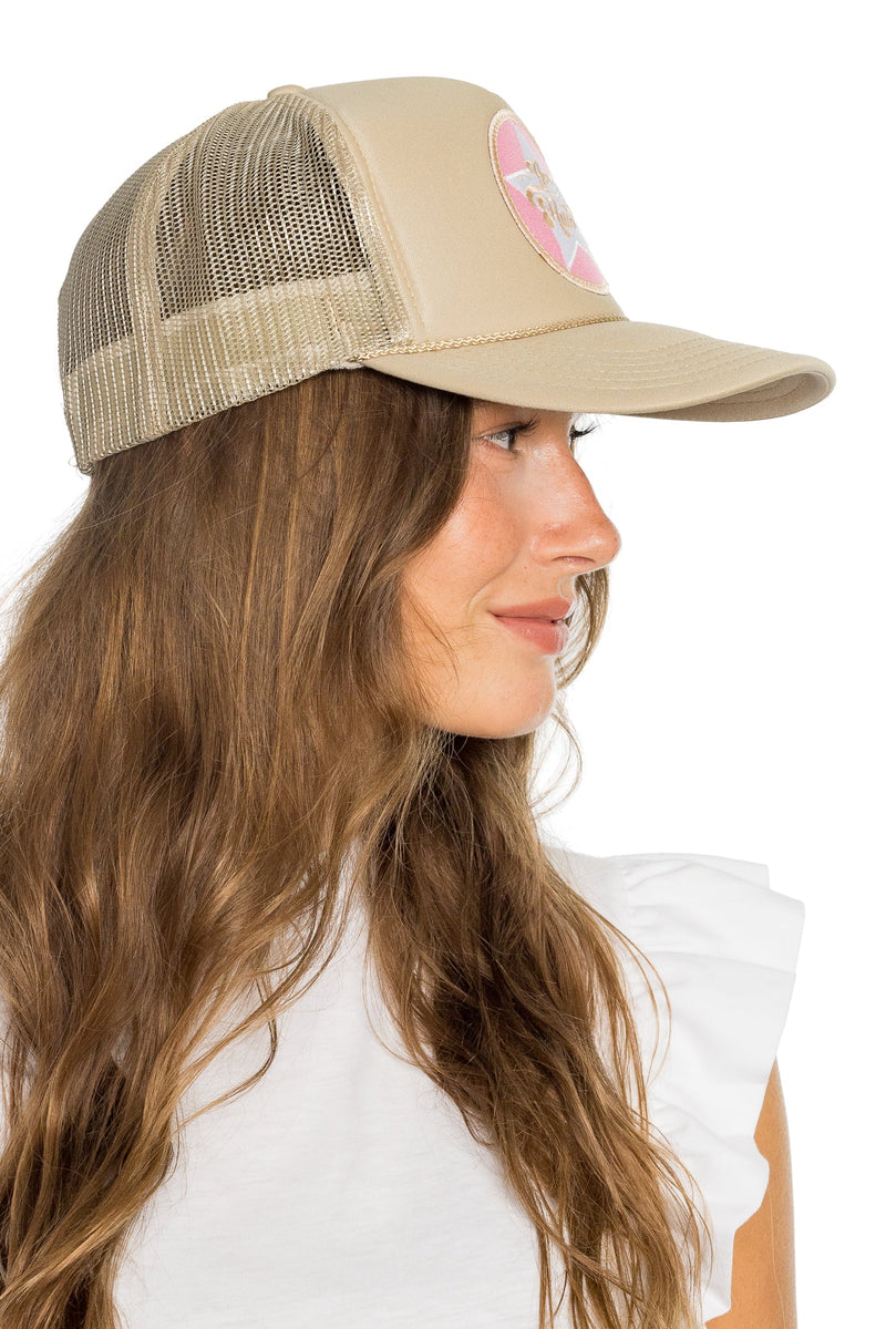 FRIDAY FEELIN - YEEHAW TRUCKER HAT TAN