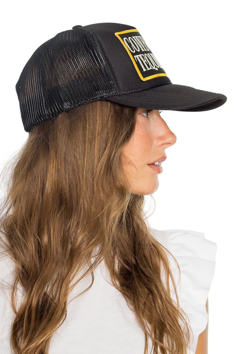 FRIDAY FEELIN - COWBOYS & TEQUILA TRUCKER HAT DEEP BLACK