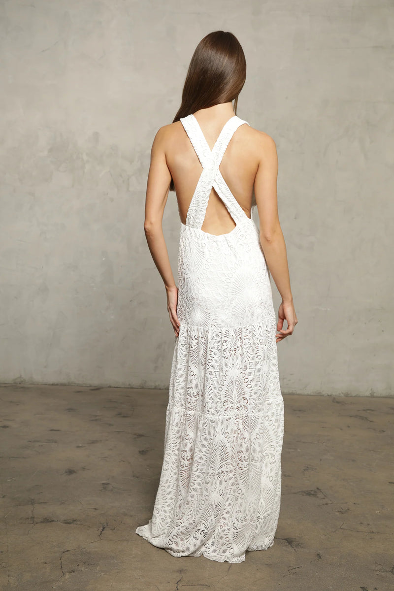 NIGHTCAP - LANAI LACE LIMA MAXI DRESS DOVE