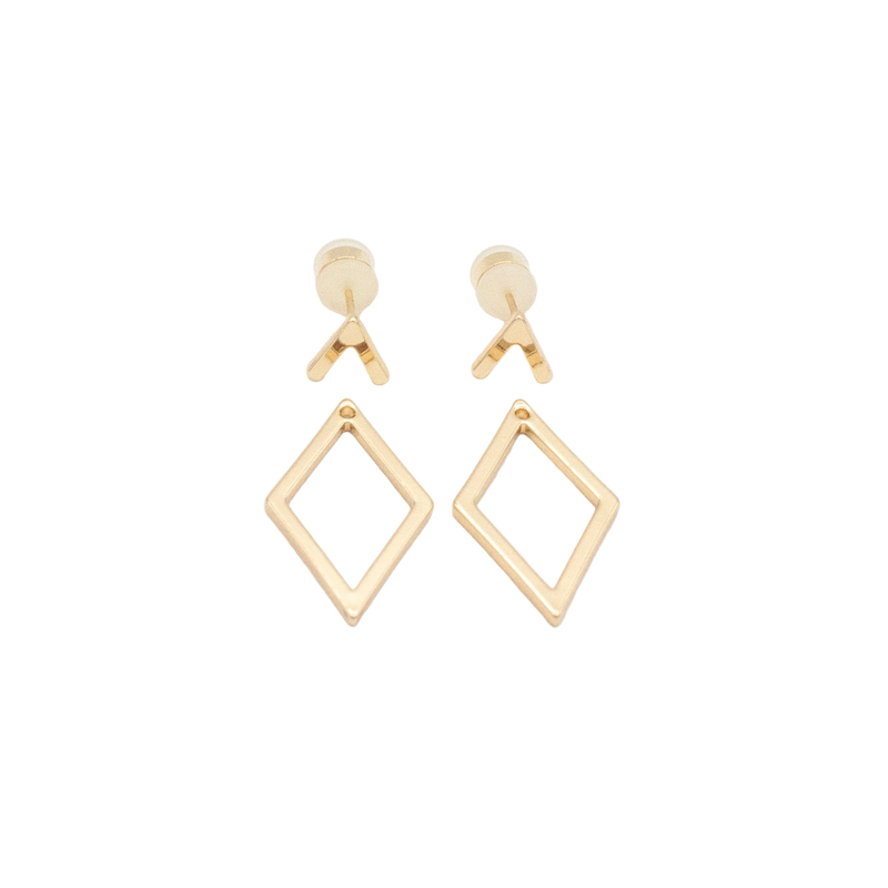 BUNGALOW BLONDE JEWELRY - DIAMOND JACKETS 2-IN-1 EARRNG