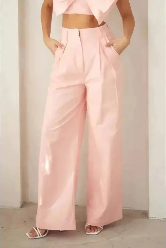 GP FEATHER - PLEATED LINEN PANTS