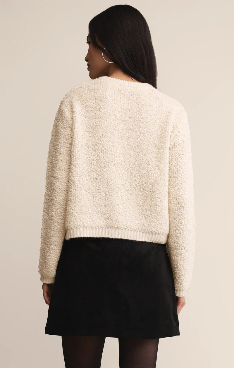 Z SUPPLY - MAXIE FLUFFY CARDIGAN WARM WHITE