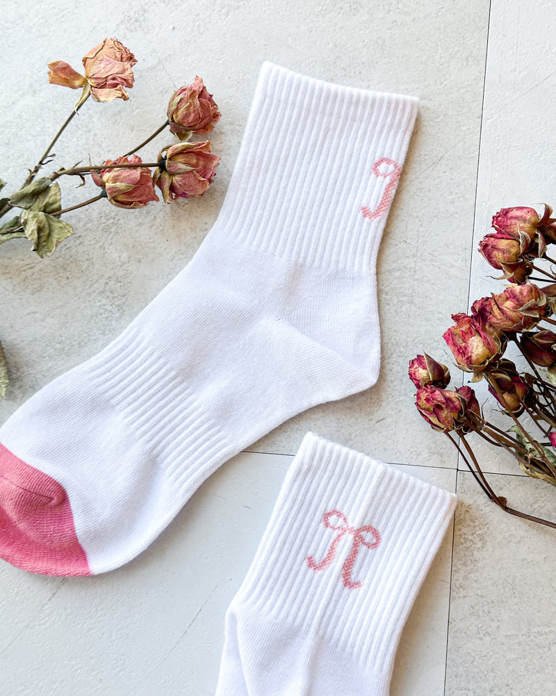 NFM - BOW SOCKS PALE PINK