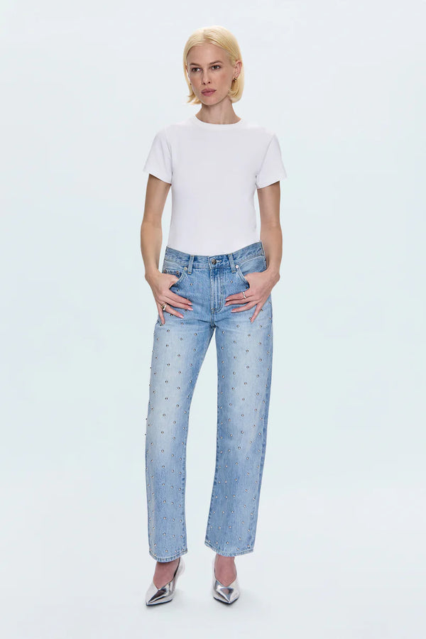 PISTOLA - LEXI MID RISE BOWED STRAIGHT JEAN ARIES