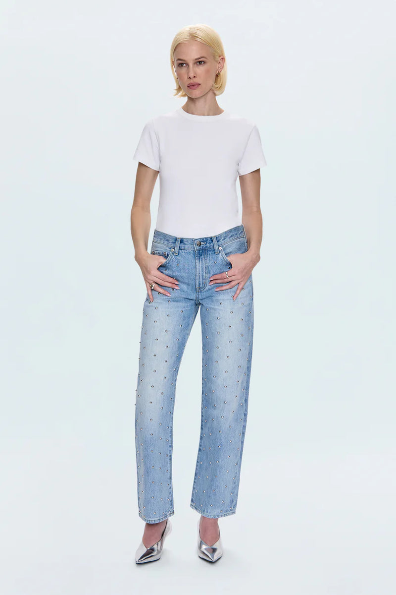 PISTOLA - LEXI MID RISE BOWED STRAIGHT JEAN ARIES