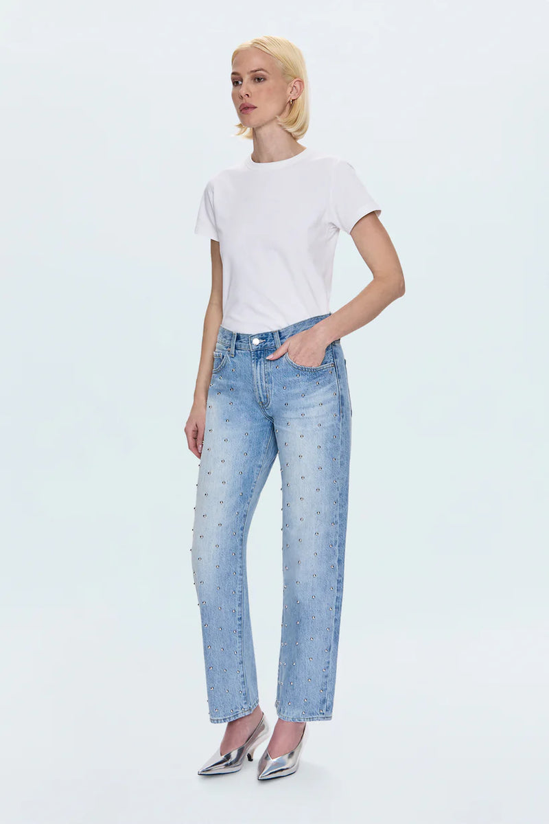 PISTOLA - LEXI MID RISE BOWED STRAIGHT JEAN ARIES