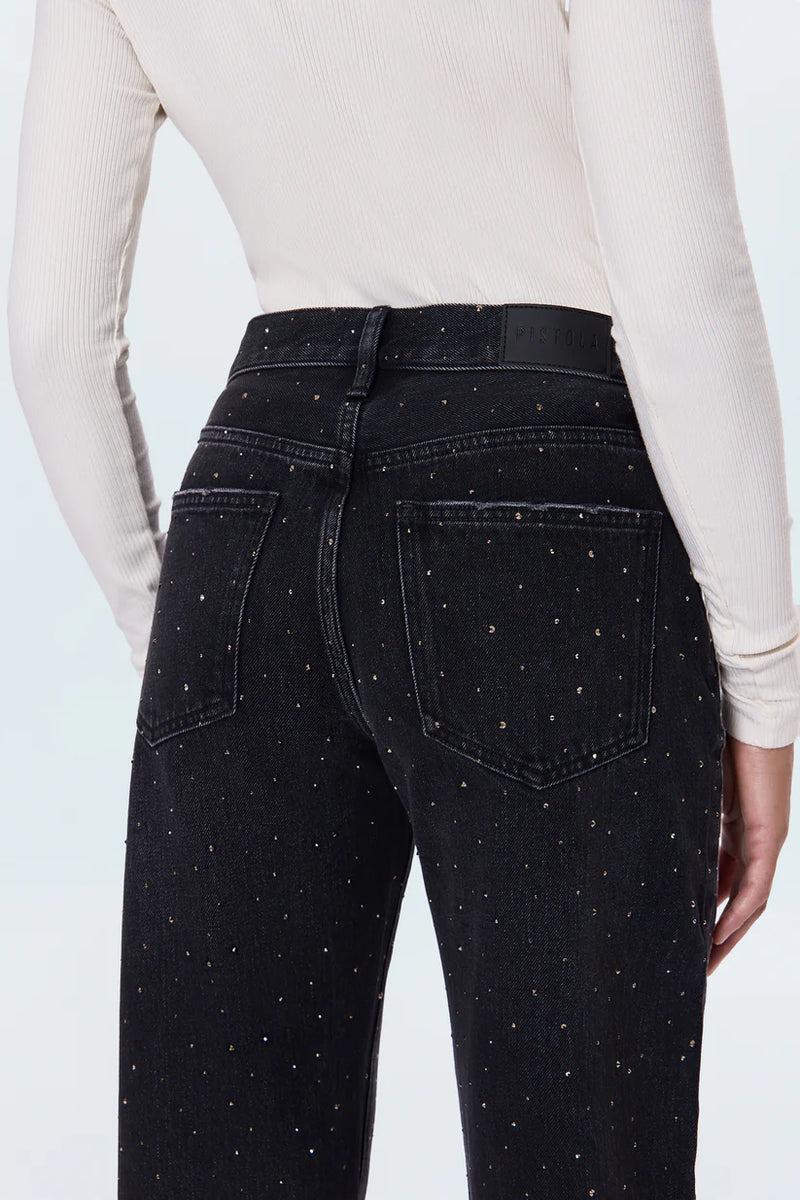 PISTOLA - LEXI MID RISE BOWED STRAIGHT JEAN SILVER SCREEN