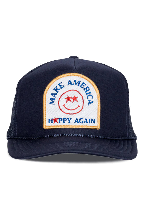 FRIDAY FEELIN - MAKE AMERICA HAPPY AGAIN TRUCKER HAT NAVY