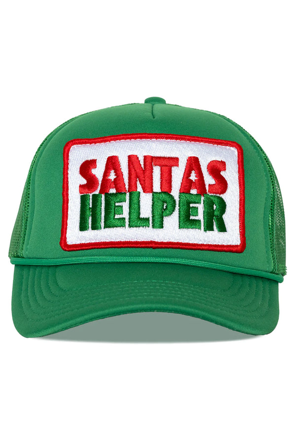 FRIDAY FEELIN - SANTAS HELPER TRUCKER HAT GREEN