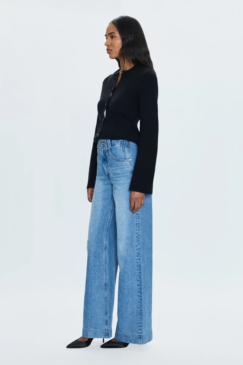 PISTOLA - LANA DOUBLE BUTTON HIGH RISE ULTRA WIDE LEG JEAN