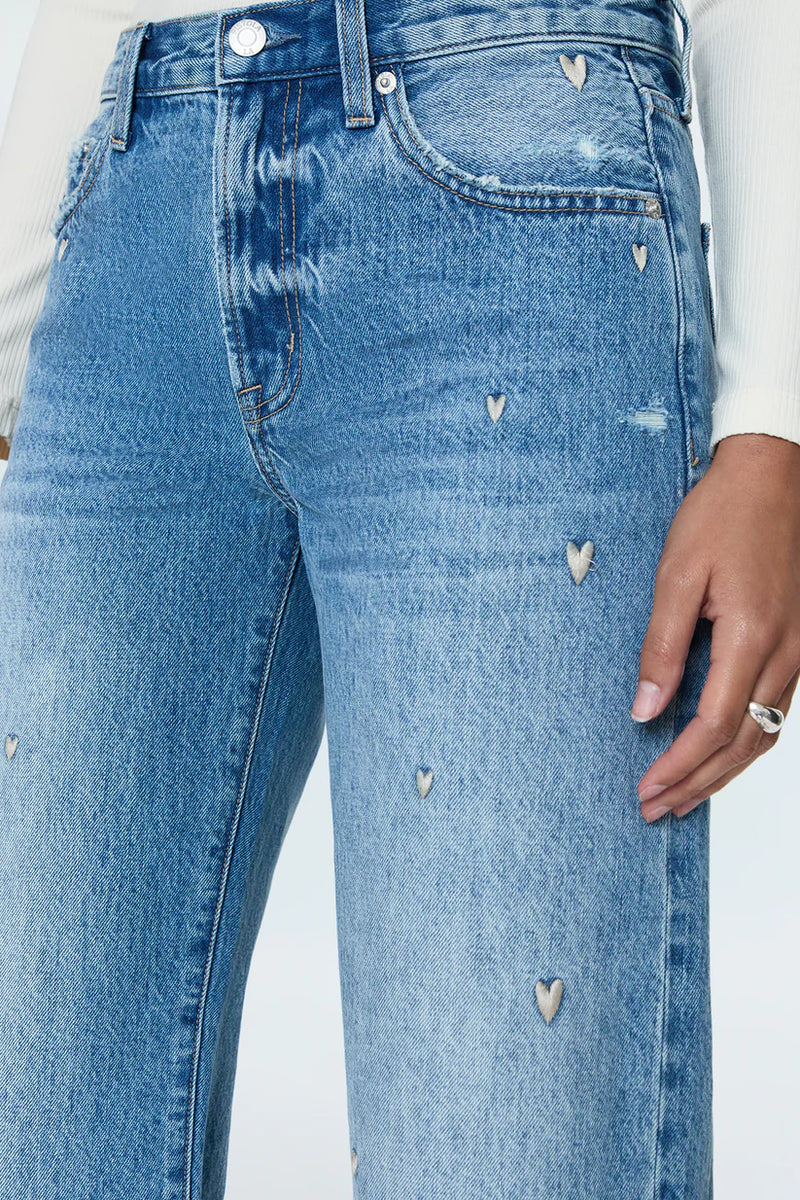 PISTOLA - LEXI MID RISE BOWED STRAIGHT JEAN CONFETTI VINTAGE
