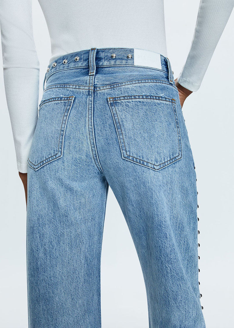 PISTOLA - LEXI MID RISE BOWED STRAIGHT JEAN SATELLITE