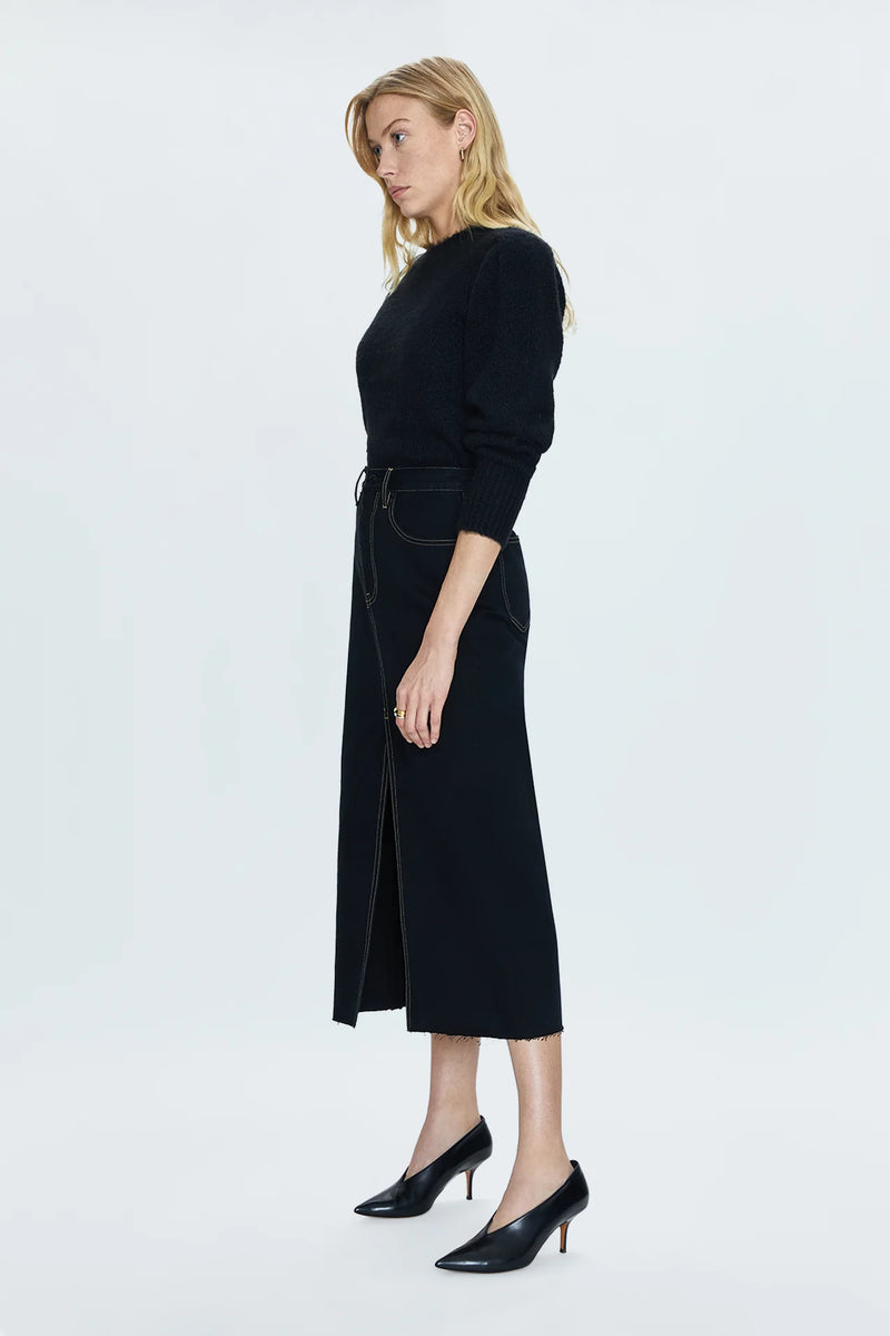 PISTOLA - ALICE HIGH RISE MIDI SKIRT NOIR