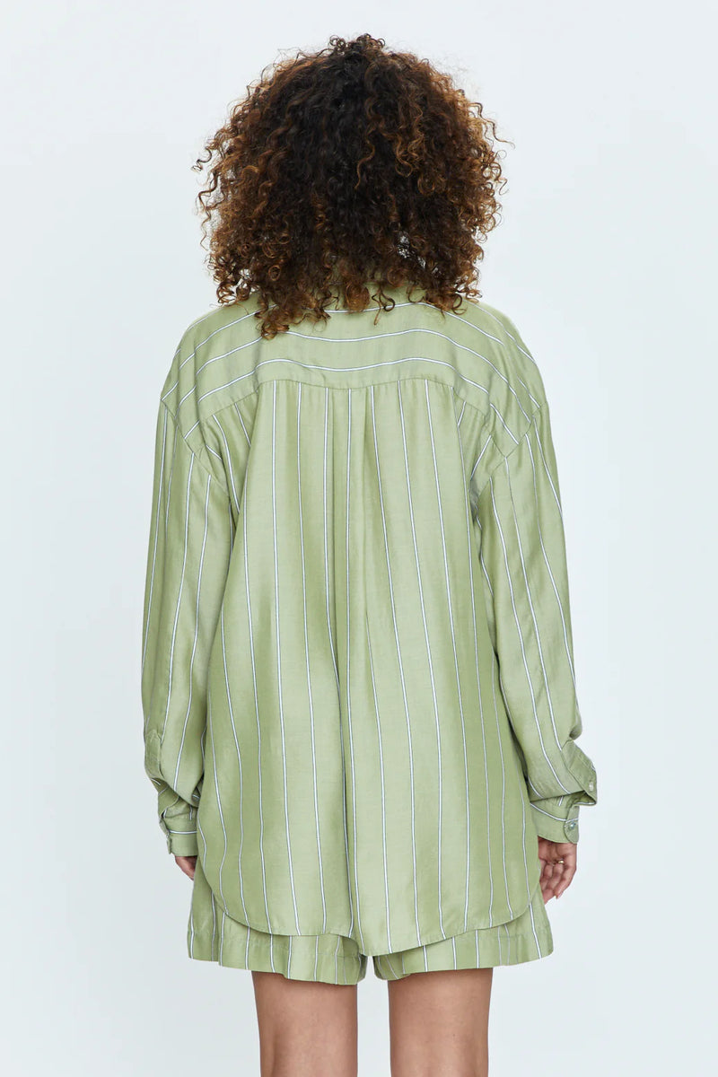 PISTOLA - IRENE SHIRT SAGE STRIPE