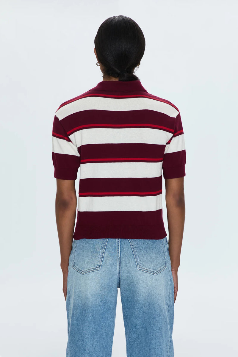 PISTOLA - DREA POLO RUBY SANGRIA STRIPE