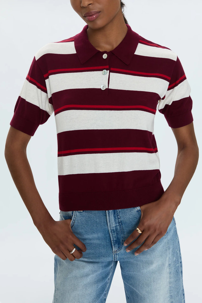 PISTOLA - DREA POLO RUBY SANGRIA STRIPE