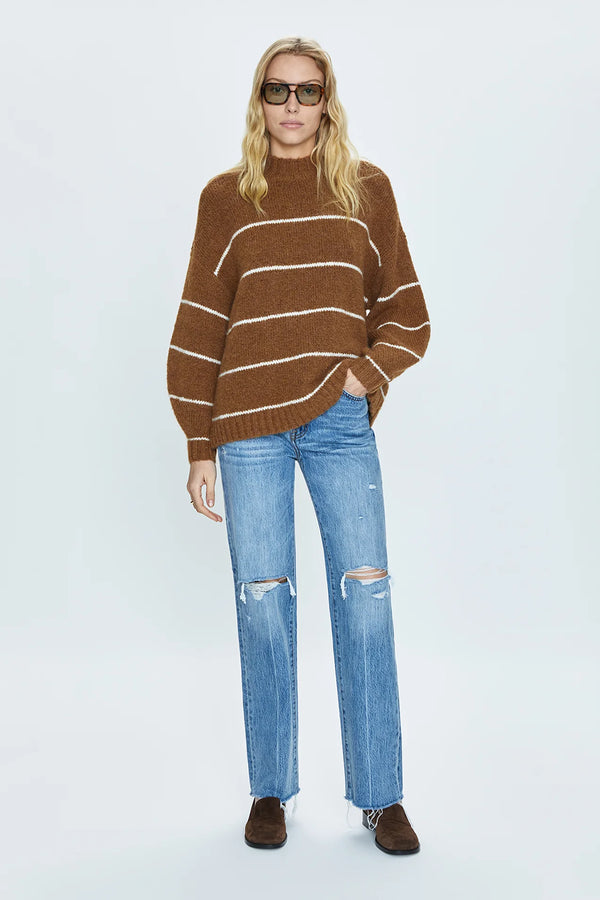 PISTOLA - CARLEN SWEATER CARAMEL STRIPE