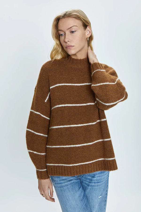 PISTOLA - CARLEN SWEATER CARAMEL STRIPE