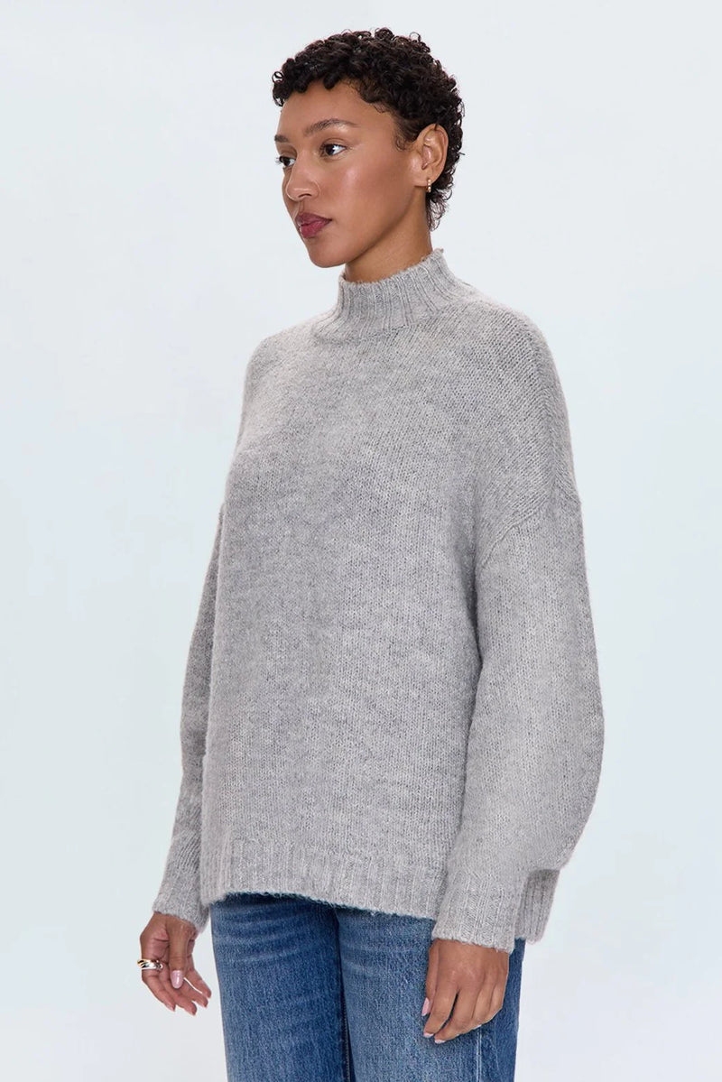 PISTOLA - CARLEN MOCK NECK SWEATER HEATHER GREY