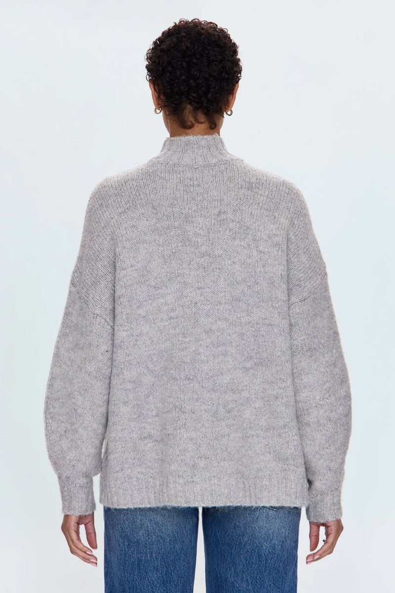 PISTOLA - CARLEN MOCK NECK SWEATER HEATHER GREY