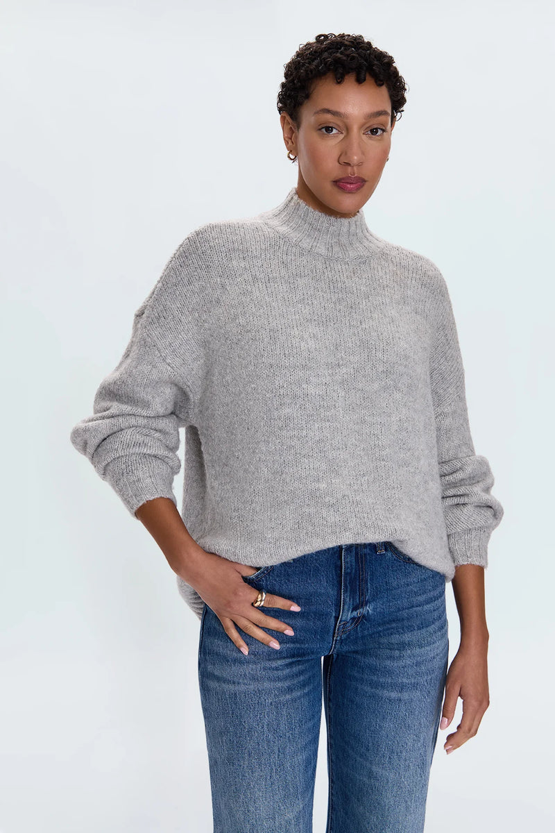 PISTOLA - CARLEN MOCK NECK SWEATER HEATHER GREY