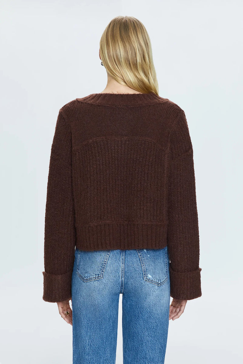 PISTOLA - JOY CROPPED BOXY SWEATER DARK ROAST