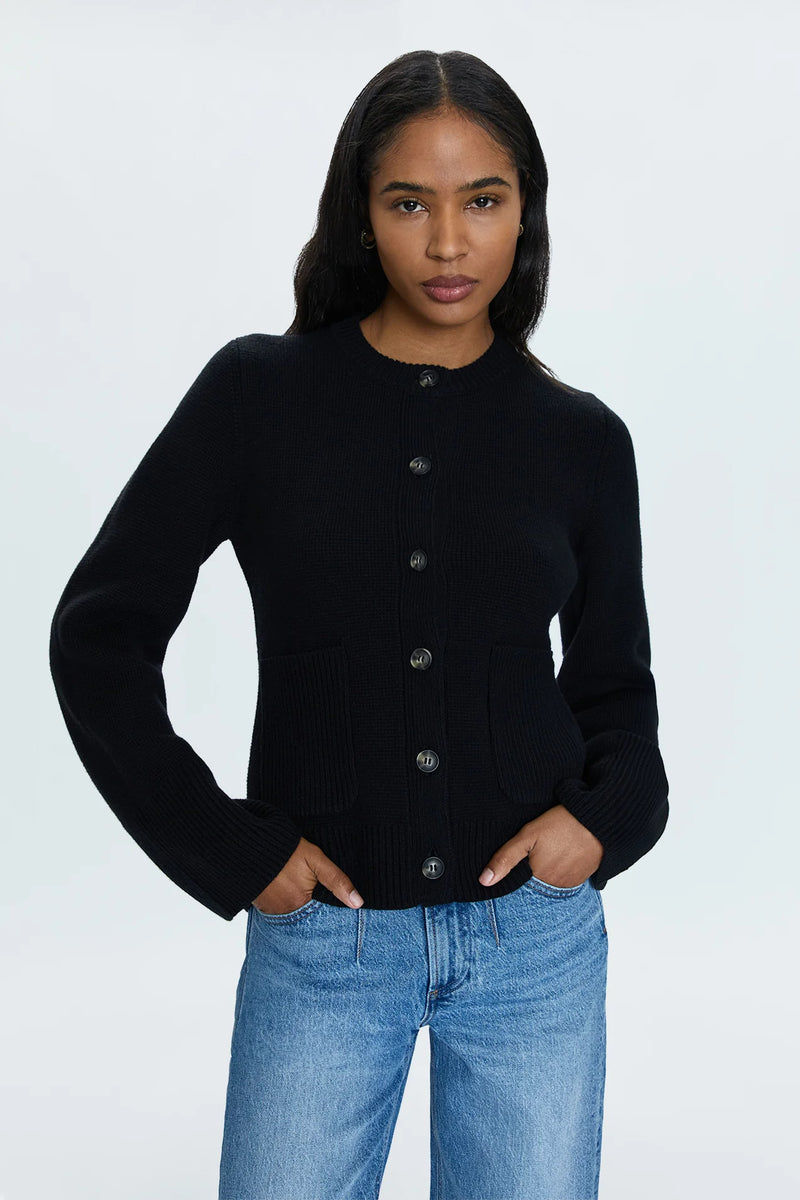 PISTOLA - DANI CINCHED WAIST CARDIGAN NOIR