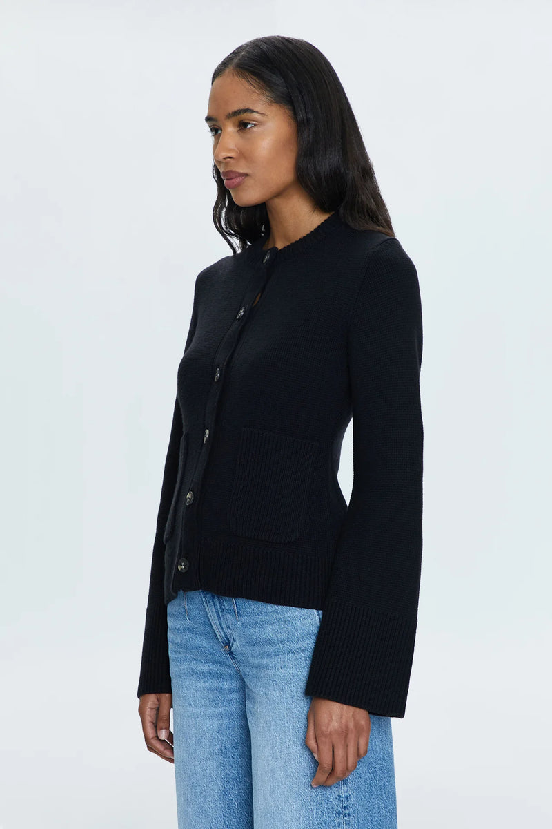 PISTOLA - DANI CINCHED WAIST CARDIGAN NOIR