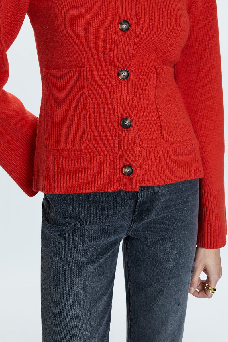 PISTOLA - DANI CINCHED WAIST CARDIGAN ROUGE