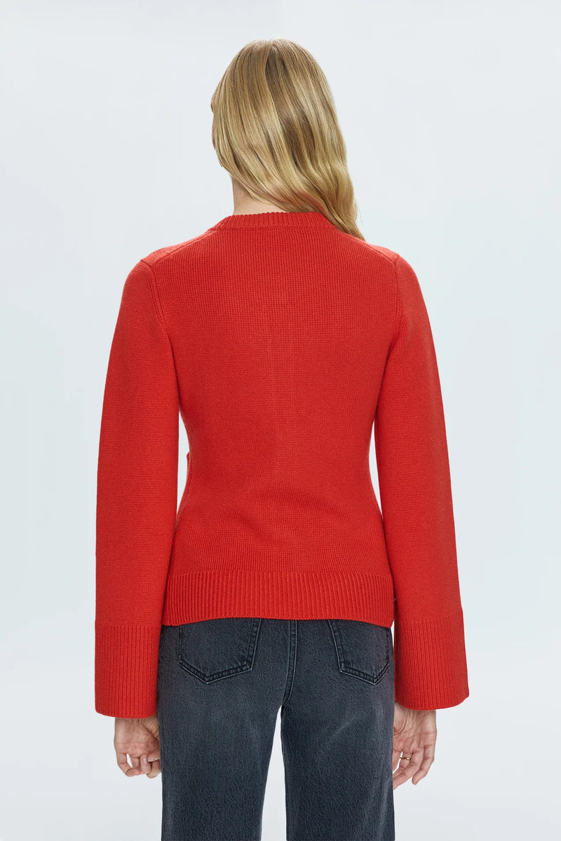 PISTOLA - DANI CINCHED WAIST CARDIGAN ROUGE