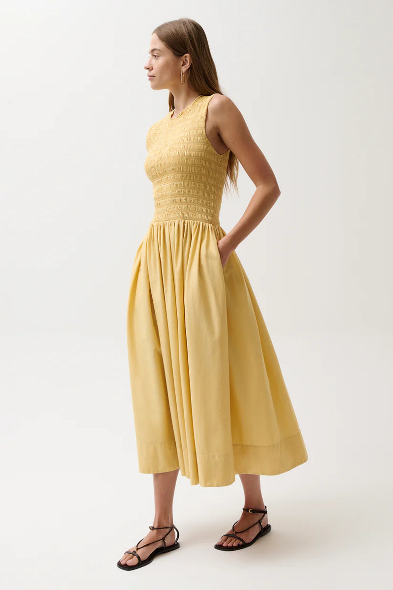 PISTOLA - GLADYS SMOCKED BODDICE DRESS LIGHT TURMERIC – swirlboutique