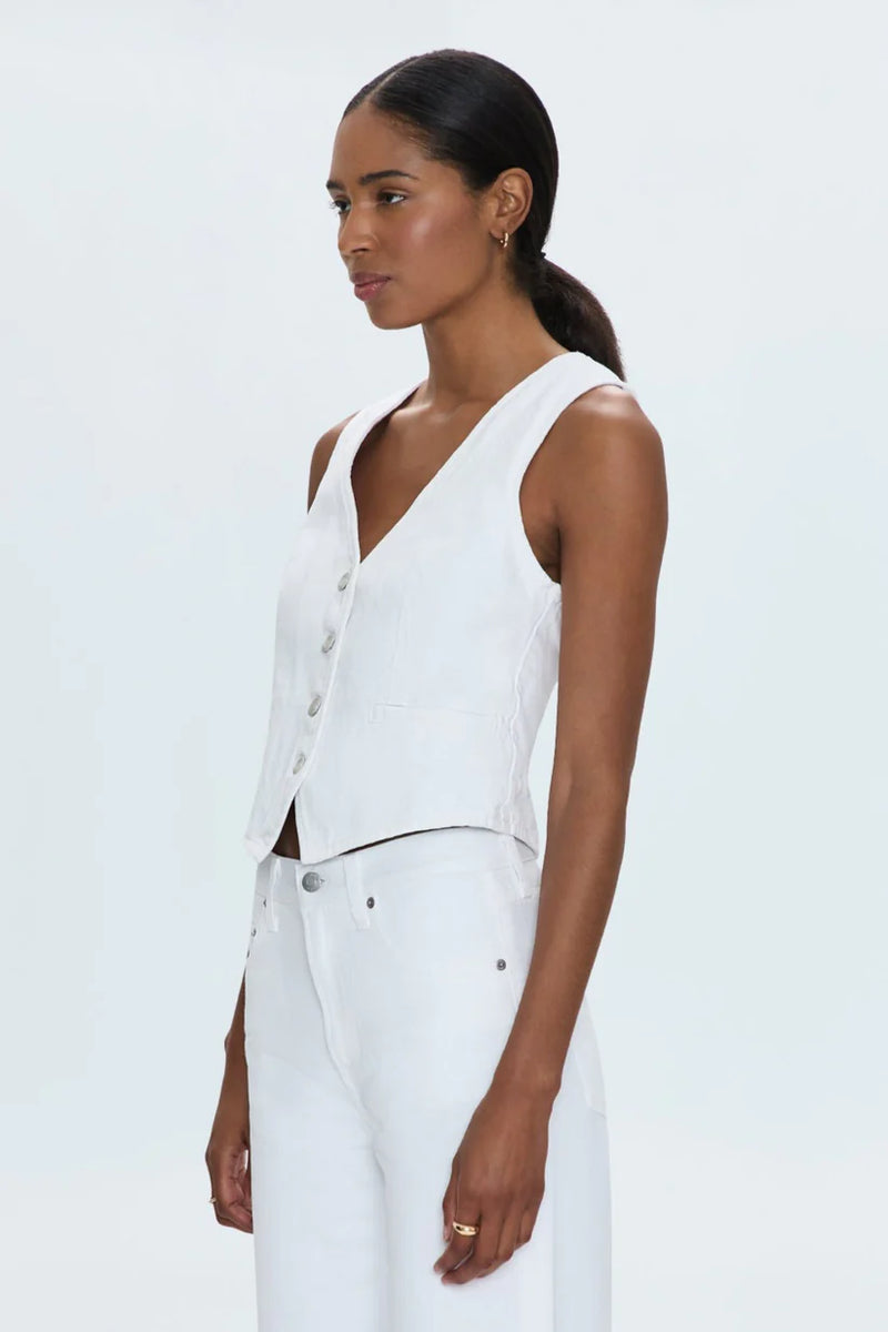 PISTOLA - VERO DENIM VEST WHITE