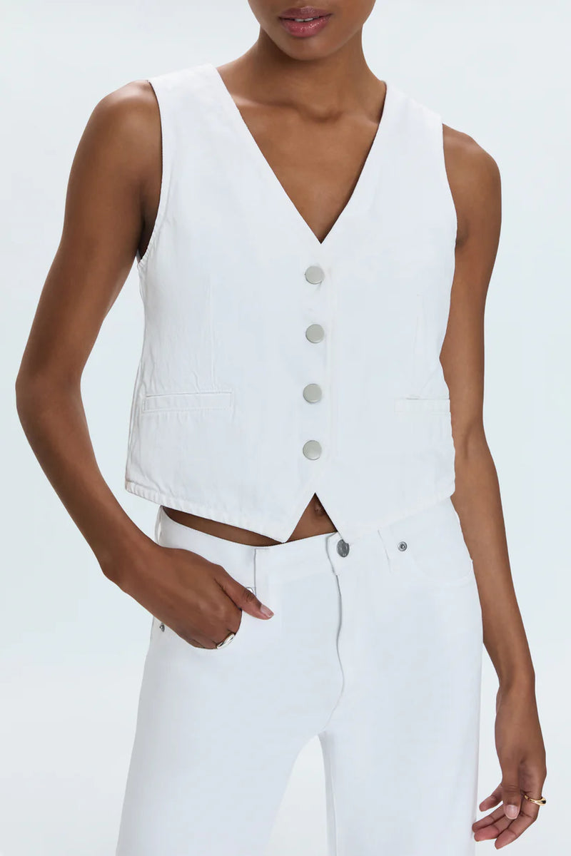 PISTOLA - VERO DENIM VEST WHITE