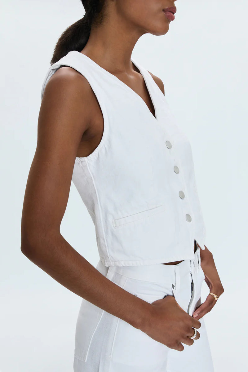 PISTOLA - VERO DENIM VEST WHITE