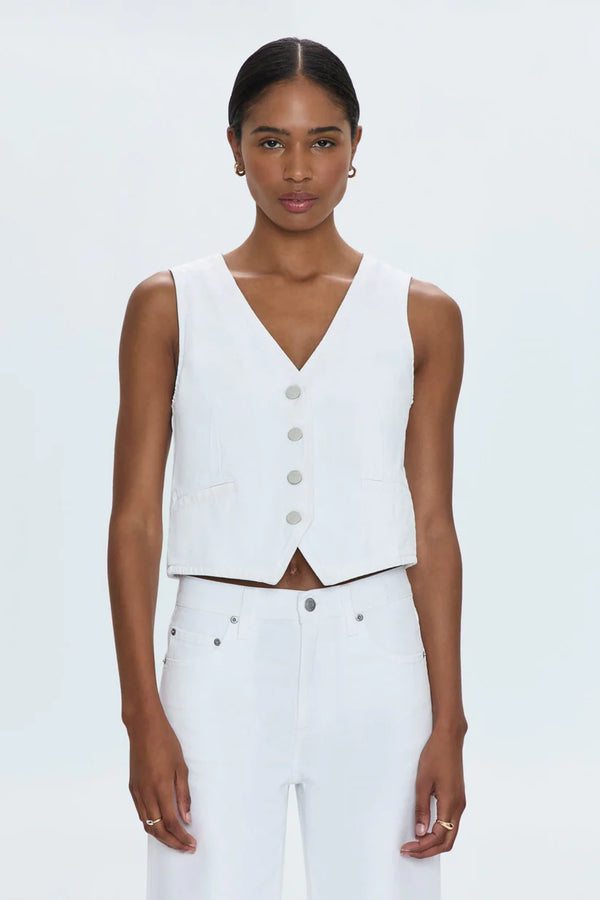 PISTOLA - VERO DENIM VEST WHITE