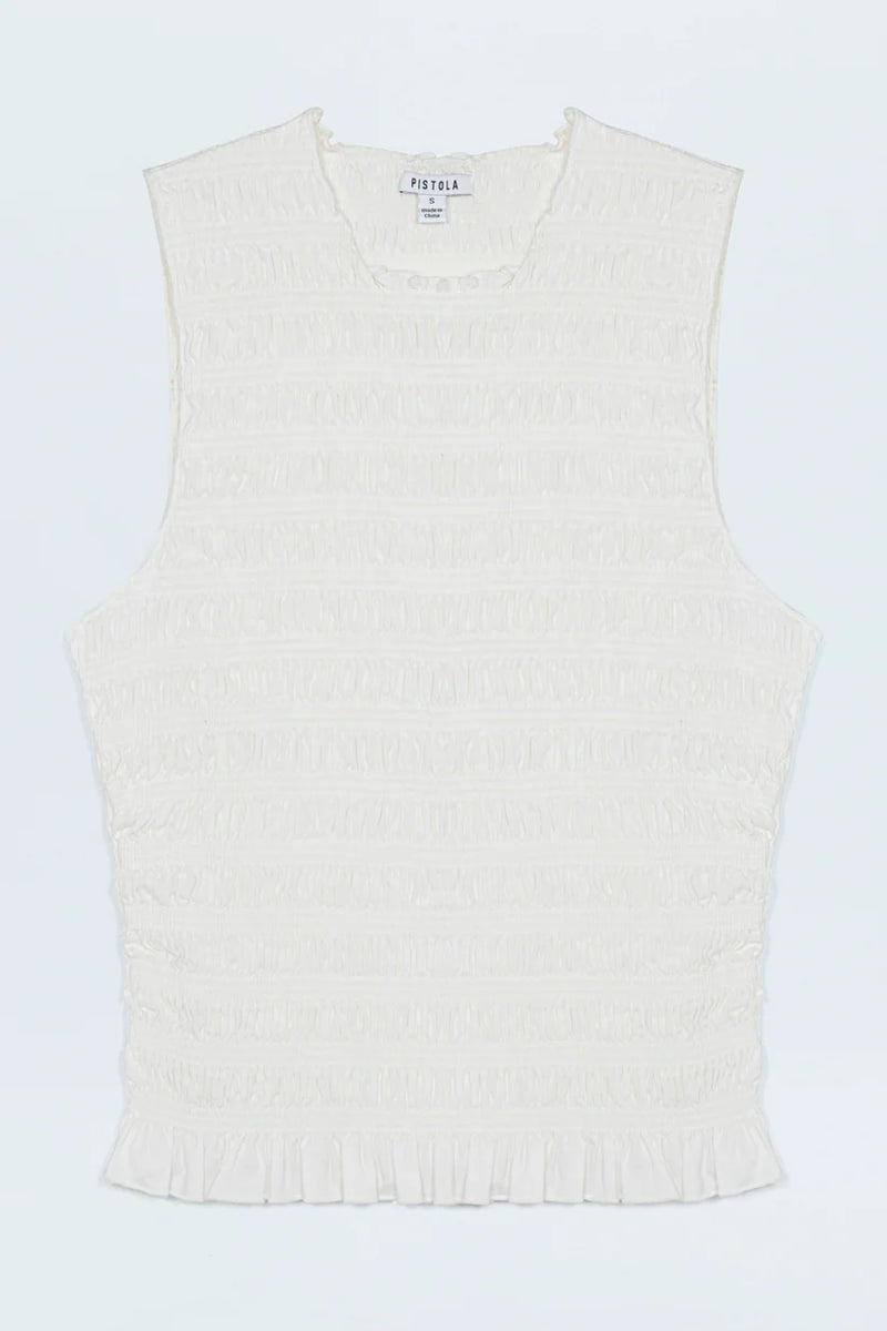 PISTOLA - PHOEBE SMOCKED TANK LE BLANC