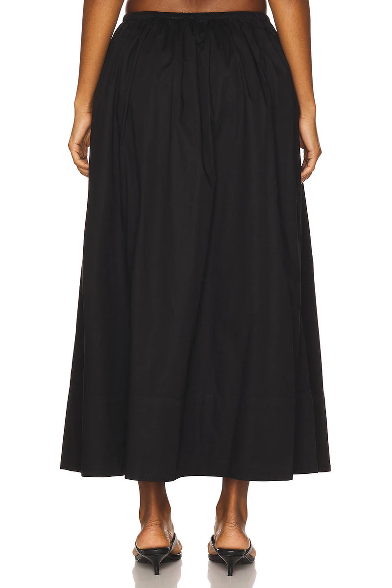PISTOLA - NOELLE POPLIN MAXI SKIRT NOIR