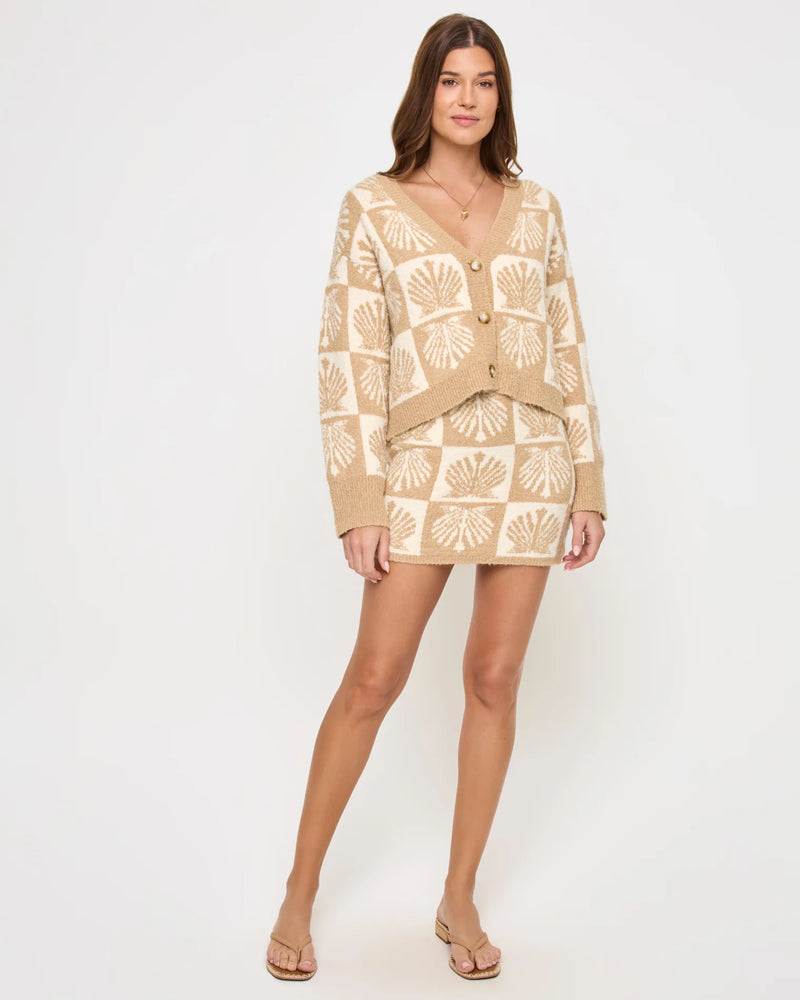 LSPACE - SHELL BE THERE CARDIGAN SEASHELL JACQUARD